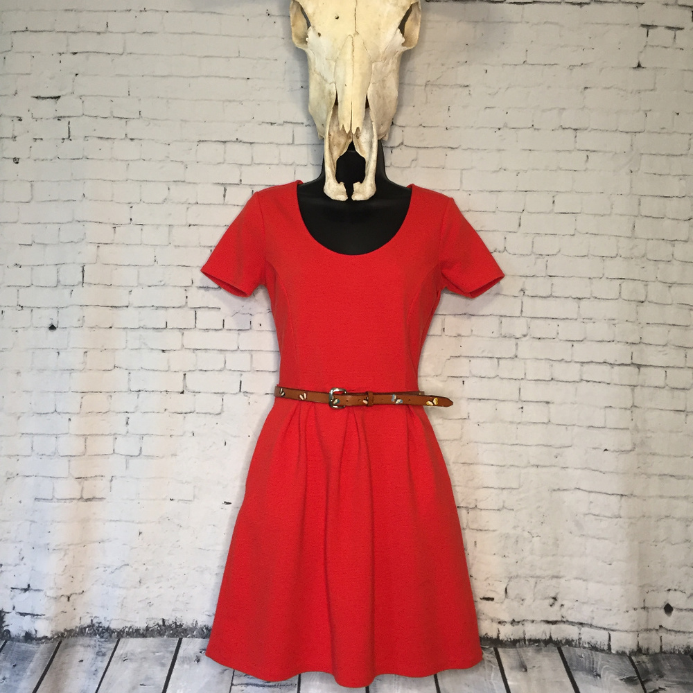 Red Madewell Dress with Butterfly Belt